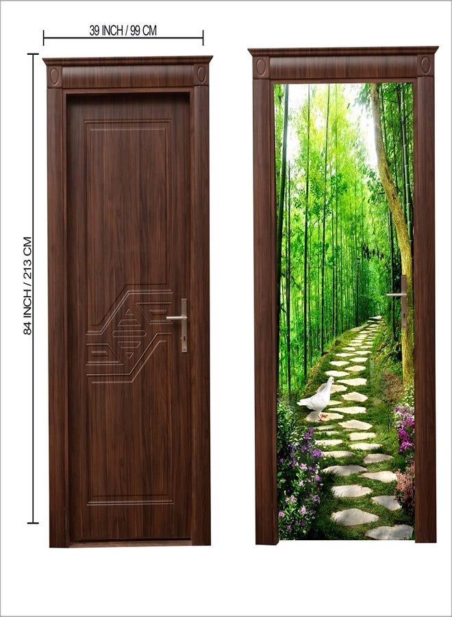 WallDaddy Wallpaper Extra Large Self Adhesive Model (JUNGLEWAYDoorSkin) Size (990x2130) MM for Walls, Doors, Furniture - Image 3